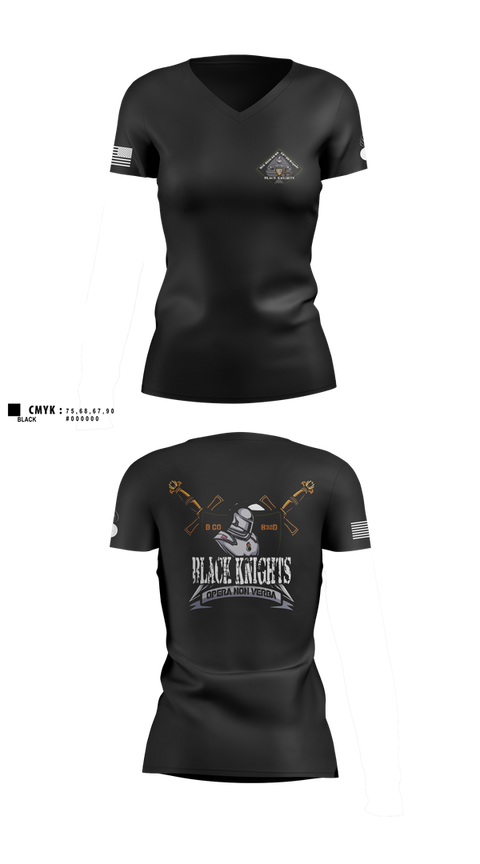 Womens Short Sleeve Vneck Shirt, B Co 832nd OD BN, , Teamtime, Team time, sublimation, custom sports apparel, team uniforms, spirit wear, spiritwear, sports uniforms, custom shirts, team store, custom team store, fundraiser sports, apparel fundraiser