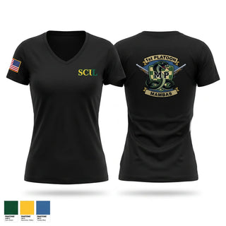 Womens Short Sleeve Vneck Shirt, 410TH Military Police Mambas, Army, Teamtime, Team time, sublimation, custom sports apparel, team uniforms, spirit wear, spiritwear, sports uniforms, custom shirts, team store, custom team store, fundraiser sports, apparel fundraiser