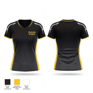 Womens Short Sleeve Vneck Shirt, Parkville Knights, Softball, Teamtime, Team time, sublimation, custom sports apparel, team uniforms, spirit wear, spiritwear, sports uniforms, custom shirts, team store, custom team store, fundraiser sports, apparel fundraiser