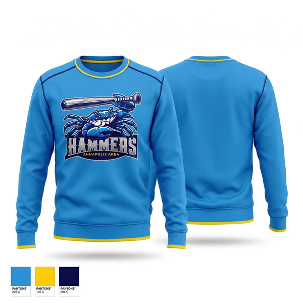 Crew Neck Sweatshirt, Annapolis Area Hammers, Baseball, Teamtime, Team time, sublimation, custom sports apparel, team uniforms, spirit wear, spiritwear, sports uniforms, custom shirts, team store, custom team store, fundraiser sports, apparel fundraiser