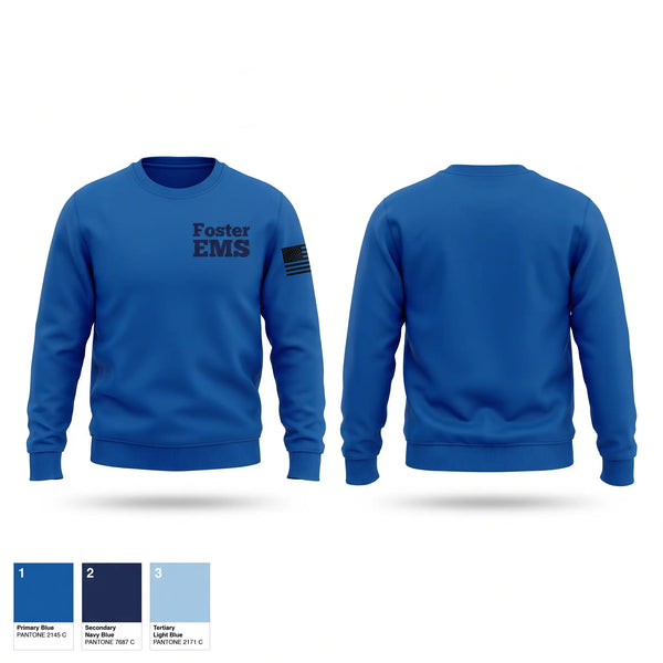 Crew Neck Sweatshirt, Foster EMS, EMS/EMT, Teamtime, Team time, sublimation, custom sports apparel, team uniforms, spirit wear, spiritwear, sports uniforms, custom shirts, team store, custom team store, fundraiser sports, apparel fundraiser