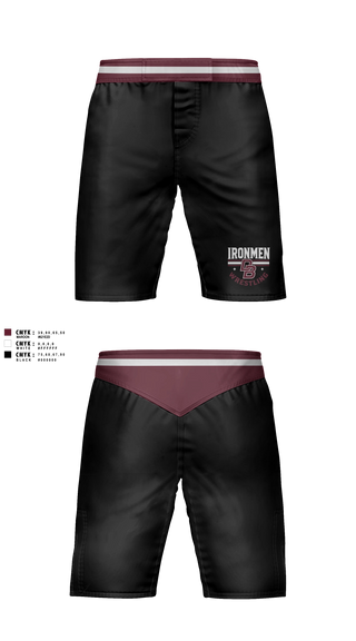 Fight Shorts, Don Bosco Ironmen Wrestling, Wrestling, Teamtime, Team time, sublimation, custom sports apparel, team uniforms, spirit wear, spiritwear, sports uniforms, custom shirts, team store, custom team store, fundraiser sports, apparel fundraiser