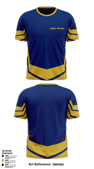 Moody Trojans 61343445 Short Sleeve Performance Shirt - 1
