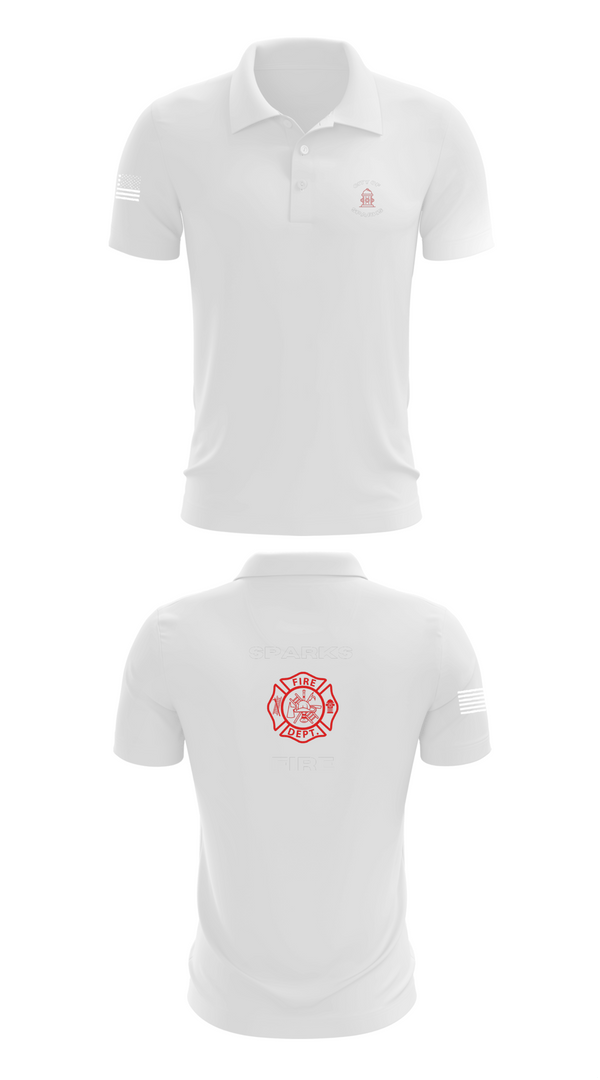 Short Sleeve Performance Polo, Sparks Fire Department, Fire Department, Teamtime, Team time, sublimation, custom sports apparel, team uniforms, spirit wear, spiritwear, sports uniforms, custom shirts, team store, custom team store, fundraiser sports, apparel fundraiser