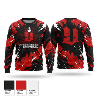 Crew Neck Sweatshirt, UNORTHODOX PAINTBALL, Spirit Store, Teamtime, Team time, sublimation, custom sports apparel, team uniforms, spirit wear, spiritwear, sports uniforms, custom shirts, team store, custom team store, fundraiser sports, apparel fundraiser