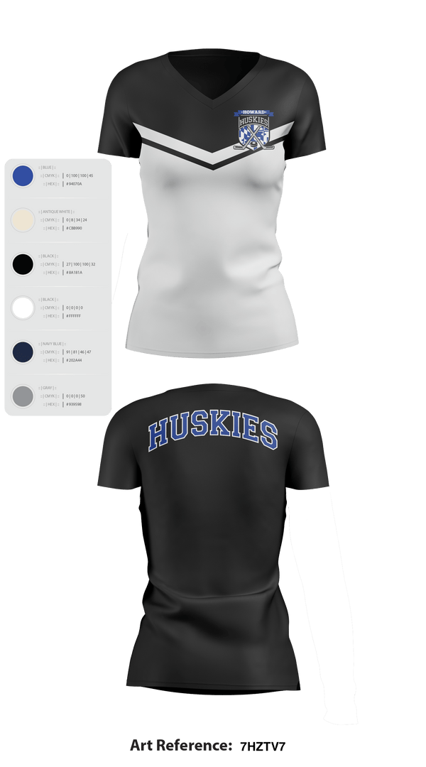 HOWARD COUNTY YOUTH HOCKEY CLUB 22258826 Women's Short Sleeve V-neck Shirt -2