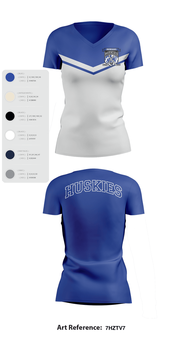 HOWARD COUNTY YOUTH HOCKEY CLUB 22258826 Women's Short Sleeve V-neck Shirt -3