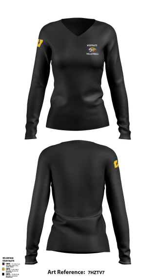 Westgate High School Volleyball 18819670 Women's Long Sleeve V-neck Shirt - 12