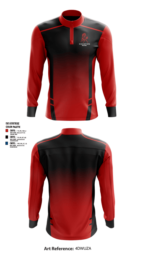 Red Lake County Central Volleyball 76259613 Quarter Zip Jacket - 1