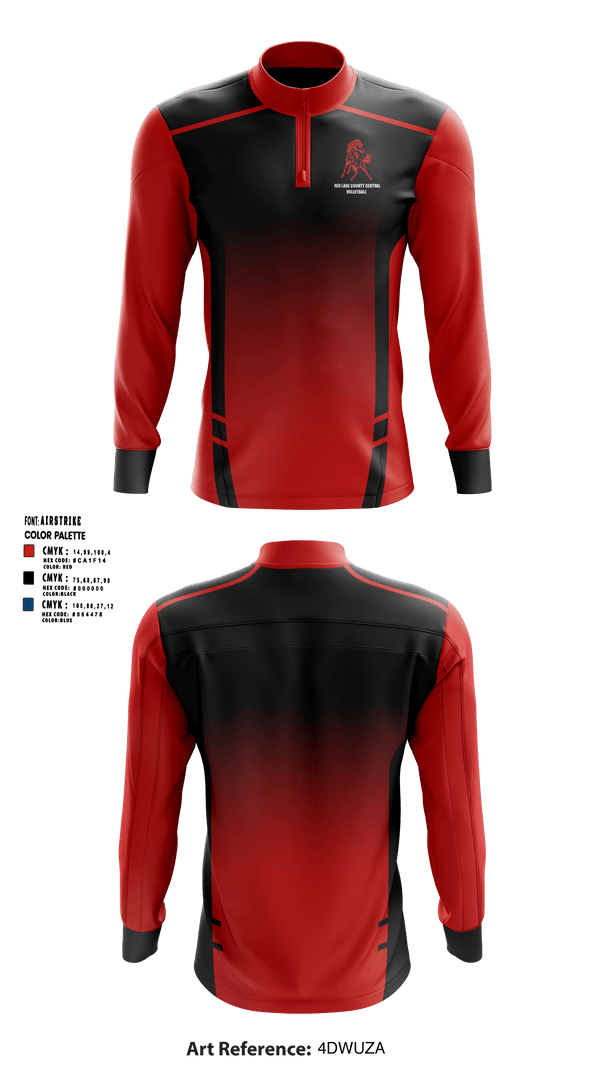 Red Lake County Central Volleyball 76259613 Quarter Zip Jacket - 1