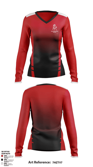 Red Lake County Central Volleyball 76259613 Women's Long Sleeve V-neck Shirt - 2