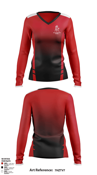 Red Lake County Central Volleyball 76259613 Women's Long Sleeve V-neck Shirt - 2