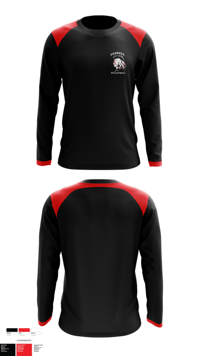 Shawnee High School	Volleyball 34723371 Long Sleeve Performance Shirt - 2