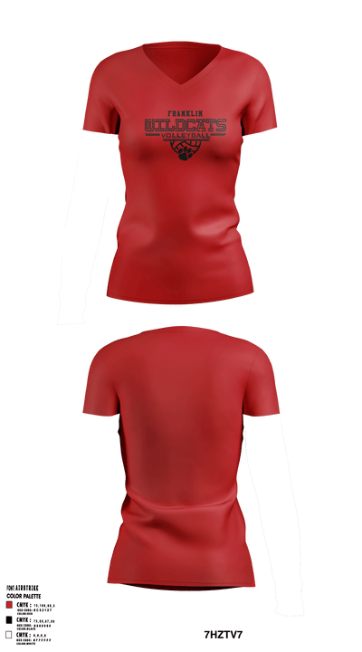 Franklin Senior High School Volleyball 23457023 Women's Short Sleeve V-neck Shirt - 5