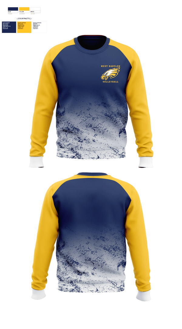 West Babylon High School	Volleyball 94859140 Crew Neck Sweatshirt - 1