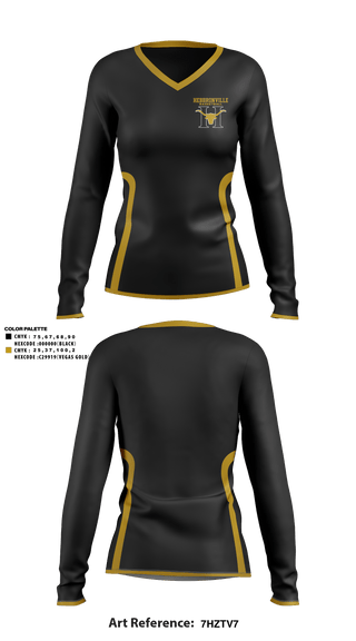 Hebbronville Junior High School Basketball 17170374 Women's Long Sleeve V-neck Shirt - 1