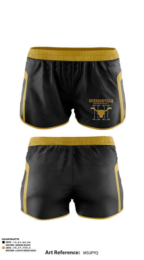 HEBBRONVILLE JUNIOR HIGH SCHOOL BASKETBALL 17170374 Women's Shorts - 1