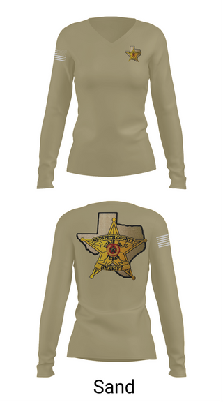 Womens Long Sleeve Vneck Shirt, Hudspeth county sheriff office, , Teamtime, Team time, sublimation, custom sports apparel, team uniforms, spirit wear, spiritwear, sports uniforms, custom shirts, team store, custom team store, fundraiser sports, apparel fundraiser