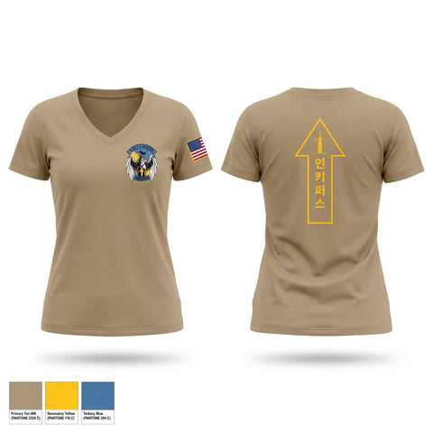Womens Short Sleeve Vneck Shirt, Bravo Co 3-2GSAB 2CAB 2ID, Army, Teamtime, Team time, sublimation, custom sports apparel, team uniforms, spirit wear, spiritwear, sports uniforms, custom shirts, team store, custom team store, fundraiser sports, apparel fundraiser