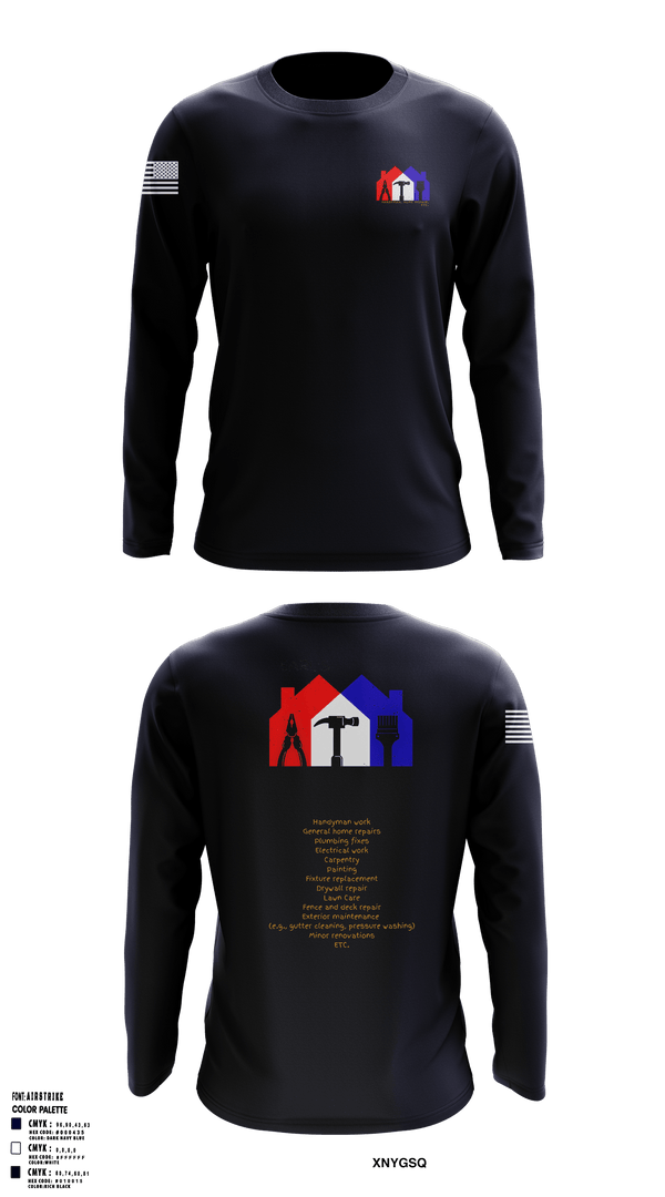 Earl's Handyman Home Repair ETC 89145223 Long Sleeve Performance Shirt - 1