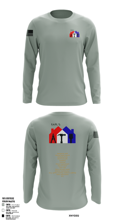 Earl's Handyman Home Repair ETC 89145223 Long Sleeve Performance Shirt - 2