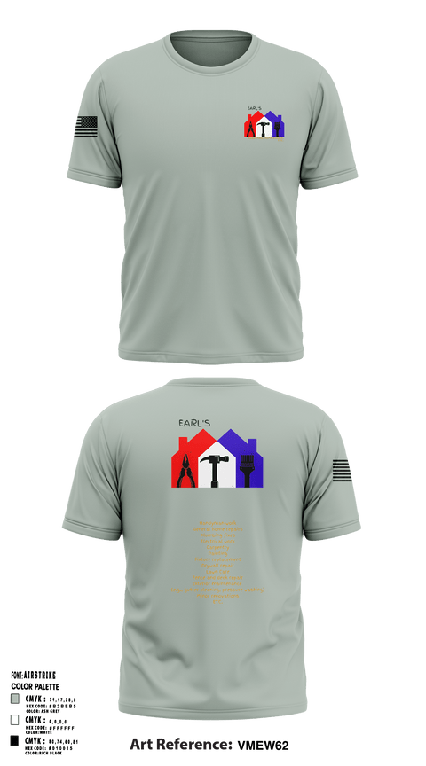 Earl's Handyman Home Repair ETC 89145223 Short Sleeve Performance Shirt - 2