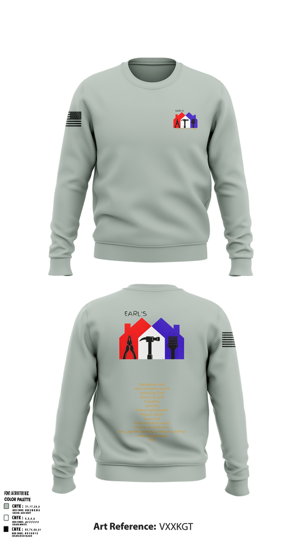 Earl's Handyman Home Repair ETC 89145223 Crew Neck Sweatshirt - 2