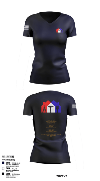 Earl's Handyman Home Repair ETC 89145223 Women's Short Sleeve V-neck Shirt - 1