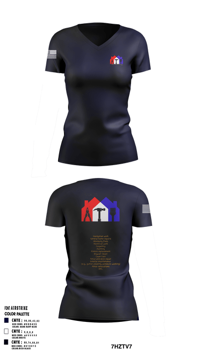 Earl's Handyman Home Repair ETC 89145223 Women's Short Sleeve V-neck Shirt - 1