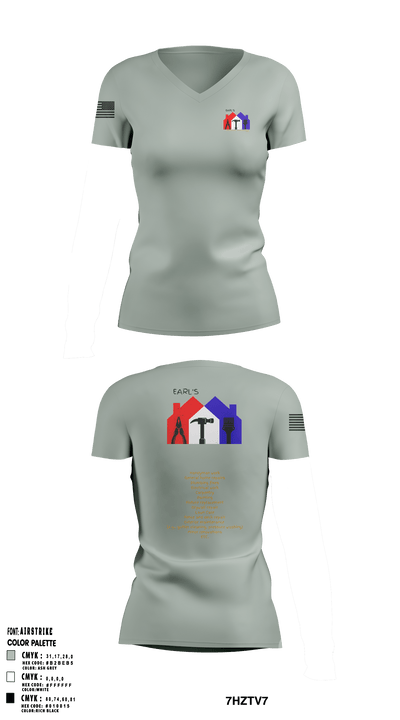 Earl's Handyman Home Repair ETC 89145223 Women's Short Sleeve V-neck Shirt - 2