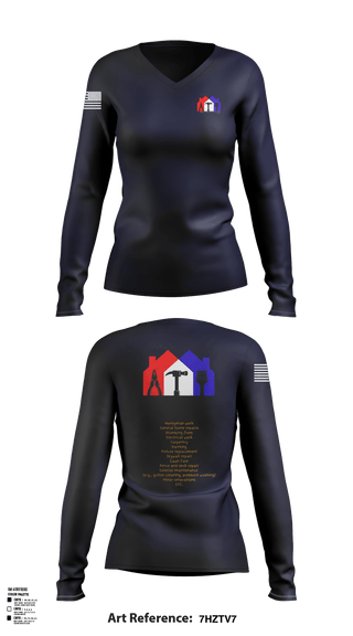 Earl's Handyman Home Repair ETC 89145223 Women's Long Sleeve V-neck Shirt - 1