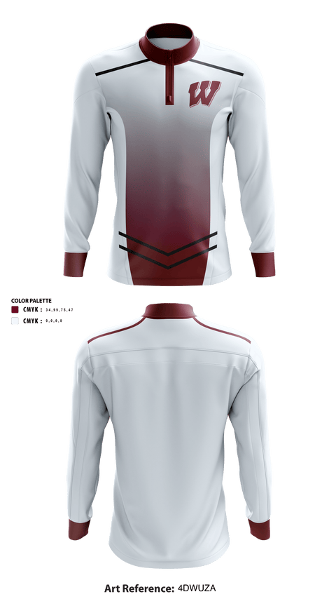 Waskom High School Volleyball 72378771 Quarter Zip Jacket -1