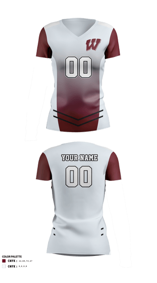 Waskom High School Volleyball 72378771 Women's Short Sleeve V-neck Shirt - 1