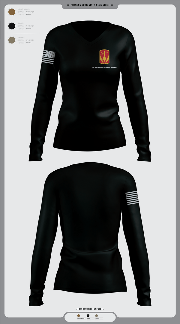 31st Air Defense Artillery Brigade 63211625 Women's Long Sleeve V-neck Shirt - 1