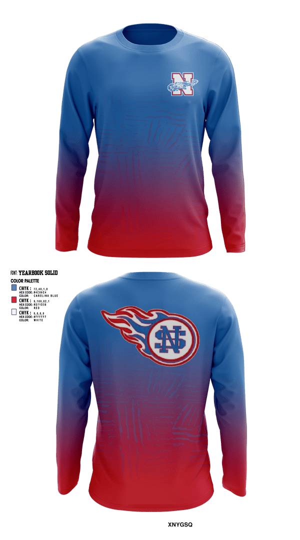 North Stanly High School Football 43364146 Long Sleeve Performance Shirt - 1