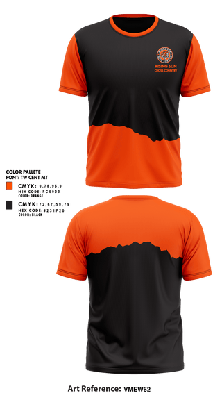 Rising Sun High School Cross Country 36373162 Short Sleeve Performance Shirt - 1