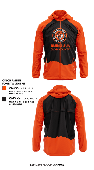 Rising Sun High School Cross Country 36373162 Windbreaker -1