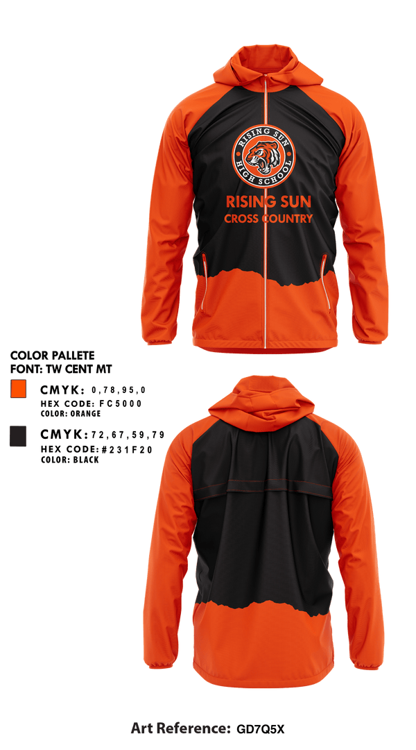 Rising Sun High School Cross Country 36373162 Windbreaker -1