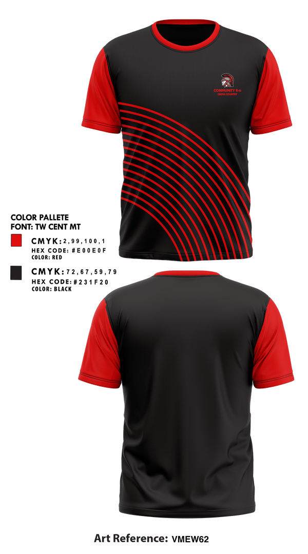 Community R-6 High School Cross Country 69678313 Short Sleeve Performance Shirt - 1