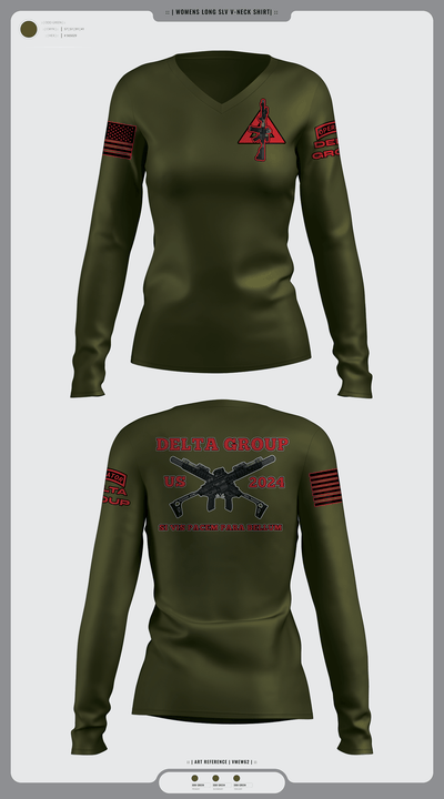 Delta Group 53732086 Women's Long Sleeve V-neck Shirt - 1