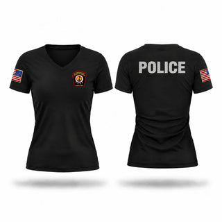 Womens Short Sleeve Vneck Shirt, Pleasant Point Police Department, Police, Teamtime, Team time, sublimation, custom sports apparel, team uniforms, spirit wear, spiritwear, sports uniforms, custom shirts, team store, custom team store, fundraiser sports, apparel fundraiser