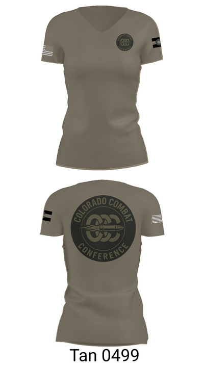 Colorado Combat Conference 90728248 Women's Short Sleeve V-neck Shirt - 65