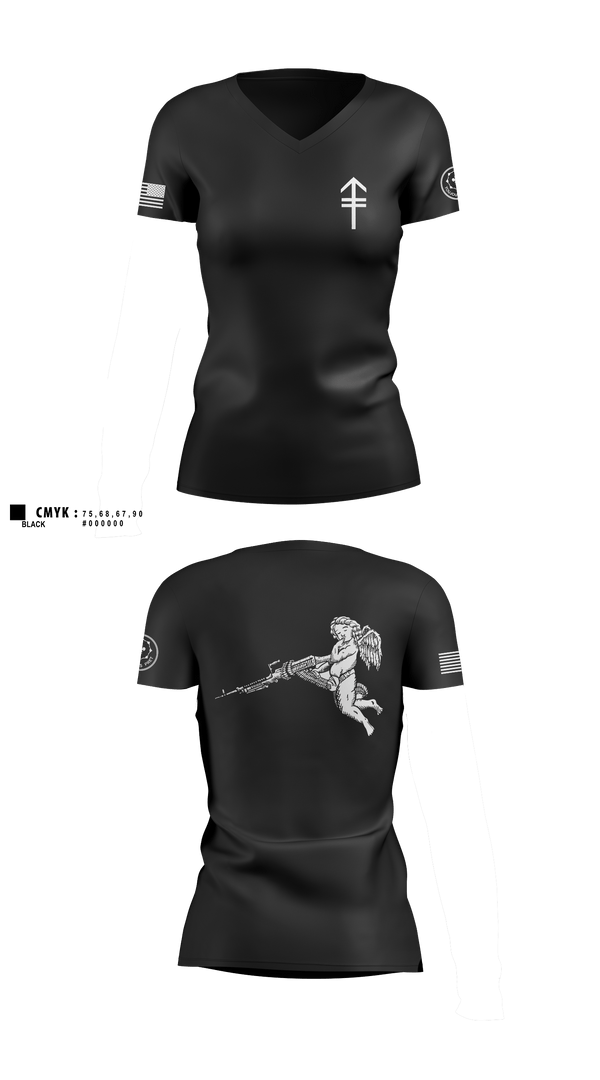 E TRP 3RD PLT WEAPONS SQUAD 26092004 Women's Short Sleeve V-neck Shirt - 1