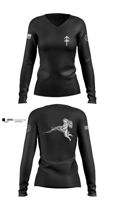 E TRP 3RD PLT WEAPONS SQUAD 26092004 Women's Long Sleeve V-neck Shirt - 1