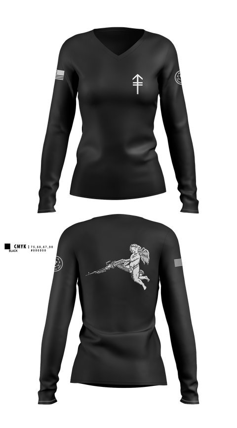 E TRP 3RD PLT WEAPONS SQUAD 26092004 Women's Long Sleeve V-neck Shirt - 1