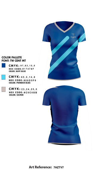 Perry Meridian High School Golf 92952446 Women's Short Sleeve V-neck Shirt - 1