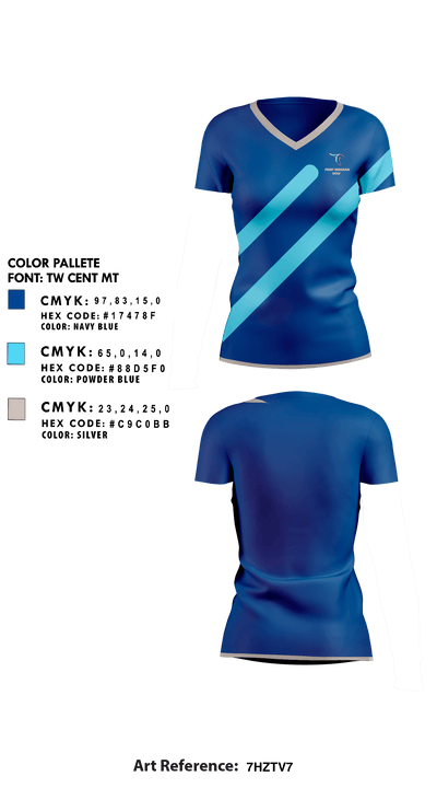 Perry Meridian High School Golf 92952446 Women's Short Sleeve V-neck Shirt - 1