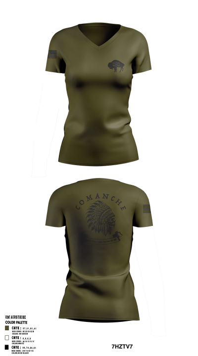 charlie-1-25-buffalo Women's Short Sleeve V-neck Shirt - 2