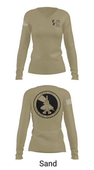Womens Long Sleeve Vneck Shirt, VMFA-121, , Teamtime, Team time, sublimation, custom sports apparel, team uniforms, spirit wear, spiritwear, sports uniforms, custom shirts, team store, custom team store, fundraiser sports, apparel fundraiser
