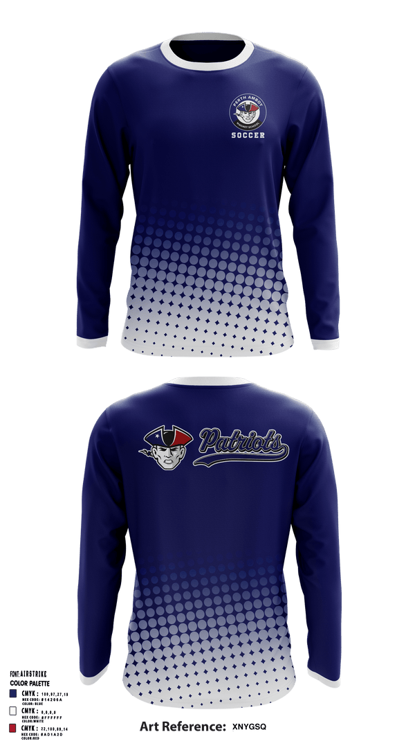 Perth Amboy Magnet School Soccer 11341970 Long Sleeve Performance Shirt - 40